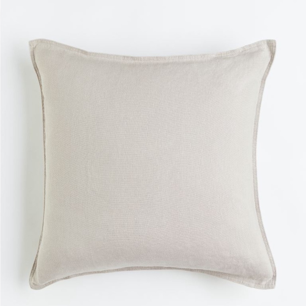Linen pillow cover - H&M taupe beige linen pillow case 20 x 20 inches